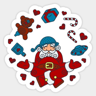 Pastafarian Santa Sticker